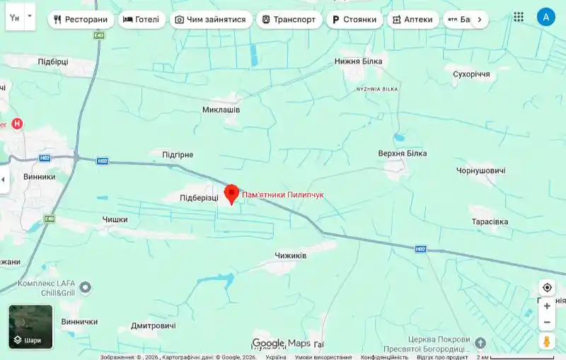 Карта як добратись до Майстерні Пилипчук